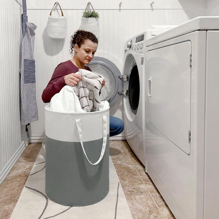 Ebern Designs Canvas Laundry Basket with Handles Wayfair Canada